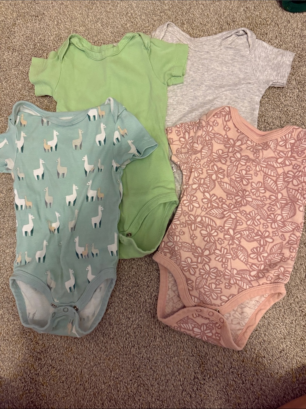 4 Honest Co & cloud island short Sleeve One-Piece Bodysuits